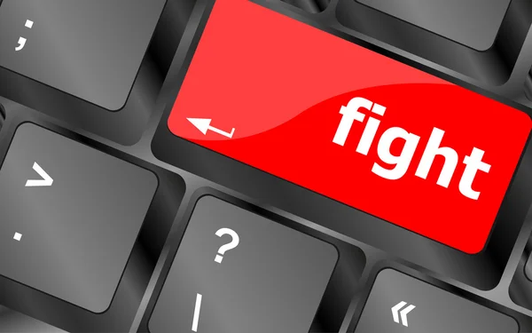 Fight button on computer pc keyboard key — Stock Photo, Image