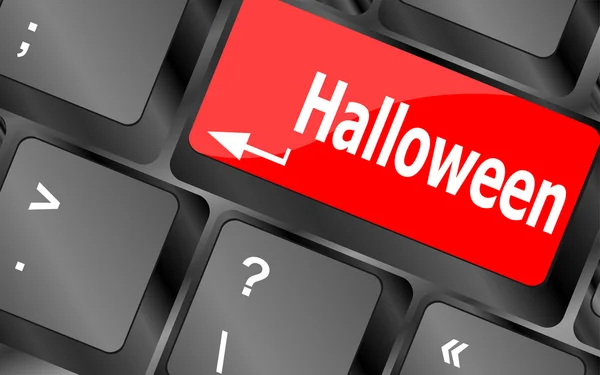 Chave de Halloween no teclado do computador — Fotografia de Stock