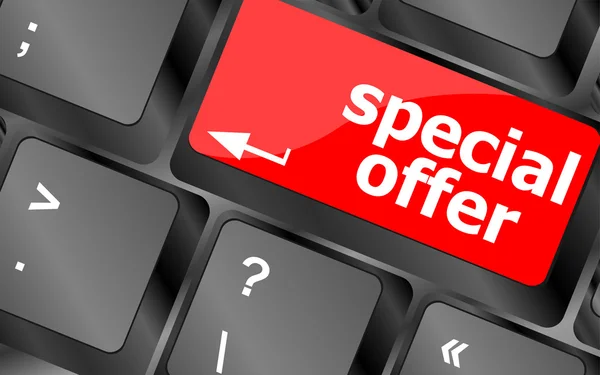 Special offer button on computer keyboard keys — Stock Photo, Image