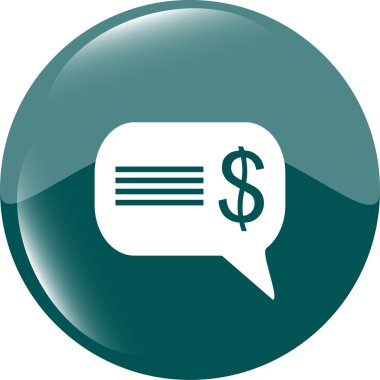 Dolarlı bulut işaret simgesi. Evrak çantası düğmesi