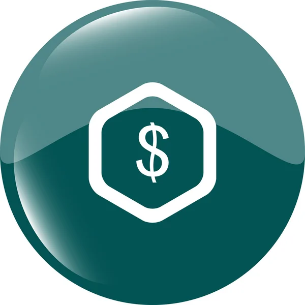 Webb ikon moln med dollar pengar tecken — Stockfoto