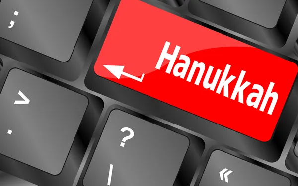 Tecla de teclado con palabra hanukkah en él —  Fotos de Stock