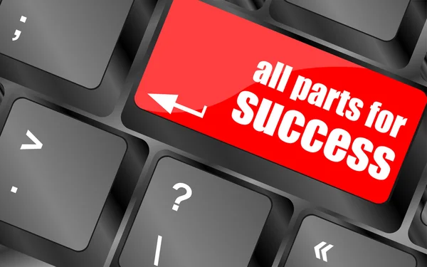 All parts for success button on computer keyboard key — Stock Photo, Image