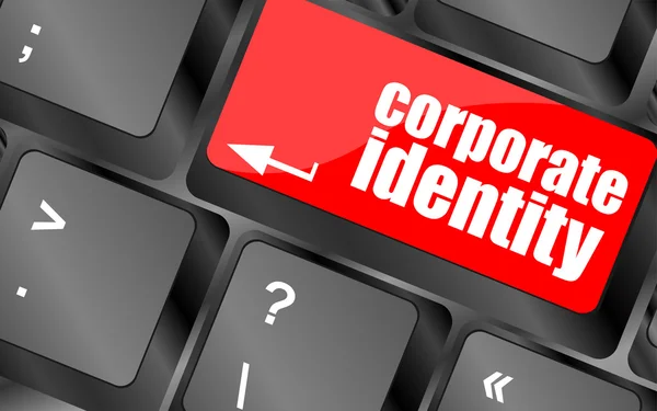 Corporate identity button on computer keyboard key — Stock Photo, Image