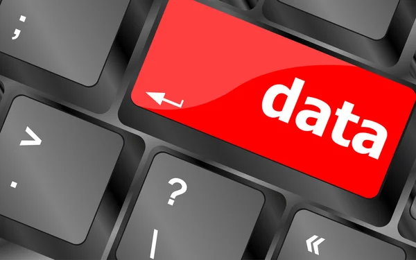 Concepto de datos: teclado de ordenador con palabra Datos — Foto de Stock