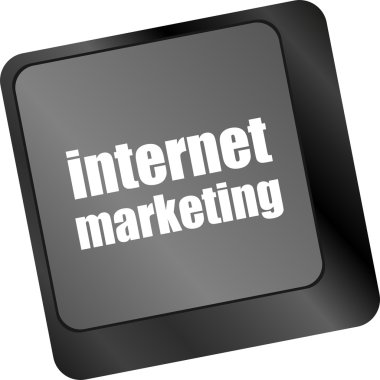 çevrimiçi pazarlama veya internet pazarlama kavramları, klavye tuşunun giriş tuşunda iletisi olan