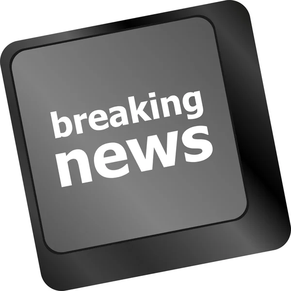 Breaking news button on computer keyboard pc key — Stock Photo, Image