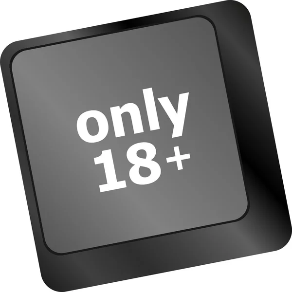 Pouze 18 plus tlačítko na klávesnici s měkkým ostřením — Stock fotografie
