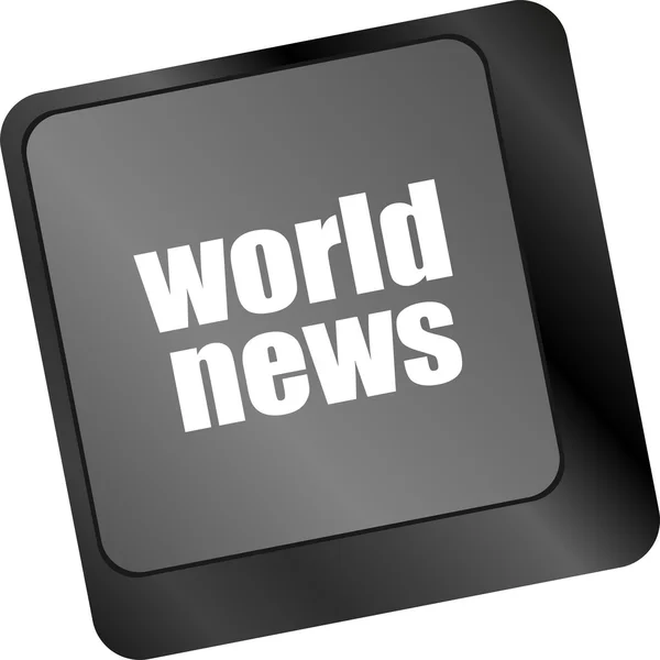 Words world news on computer keyboard key — Stock Photo, Image