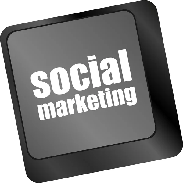 Concepts de marketing social ou internet marketing, avec message sur la touche entrée du clavier — Photo