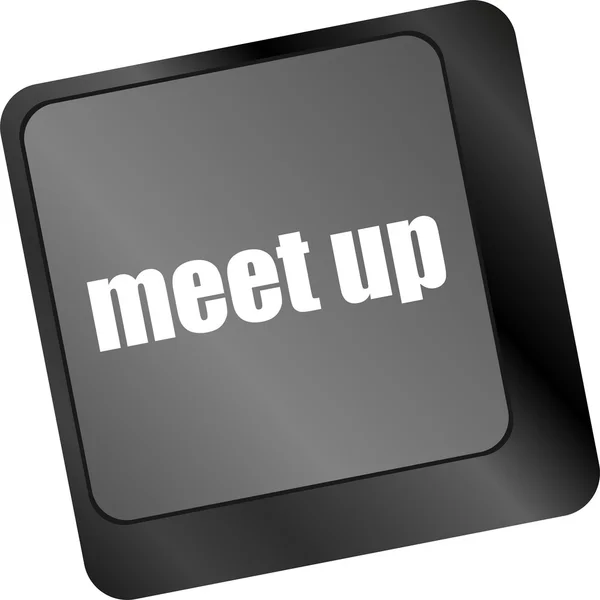 Meeting (meet up) sign button on keyboard with soft focus — Stock Photo, Image