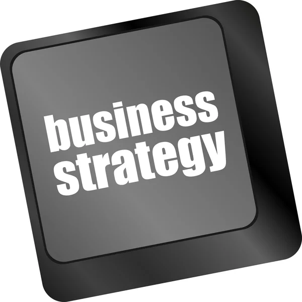 Бизнес-стратегия - бизнес-концепции на клавиатуре компьютера, бизнес-концепция — стоковое фото
