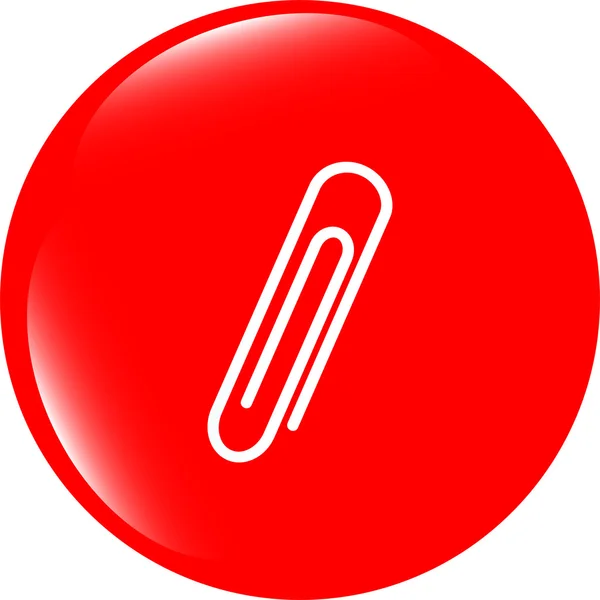 Clip sign on web icon button — Stock Photo, Image