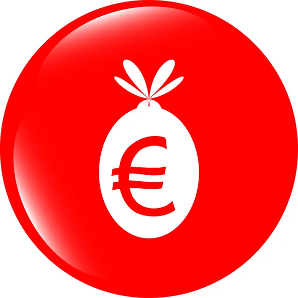 Pictogram knop geld zak geïsoleerd op wit — Stockfoto