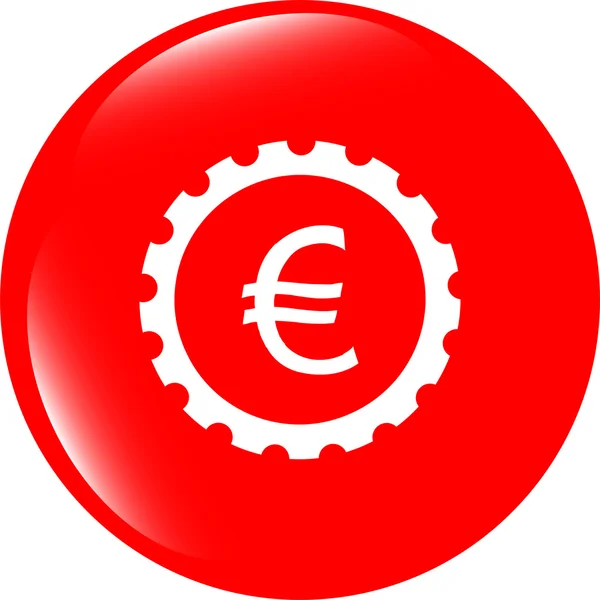 Ingranaggio (ingranaggio) icona web su nuvola con euro eur segno di denaro — Foto Stock