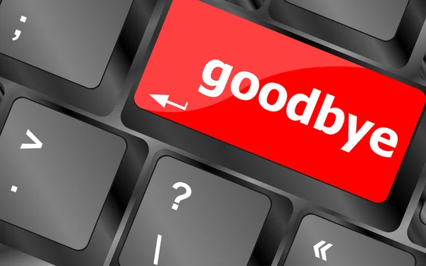 Goodbye word on keyboard key, notebook computer button — Stock Photo, Image