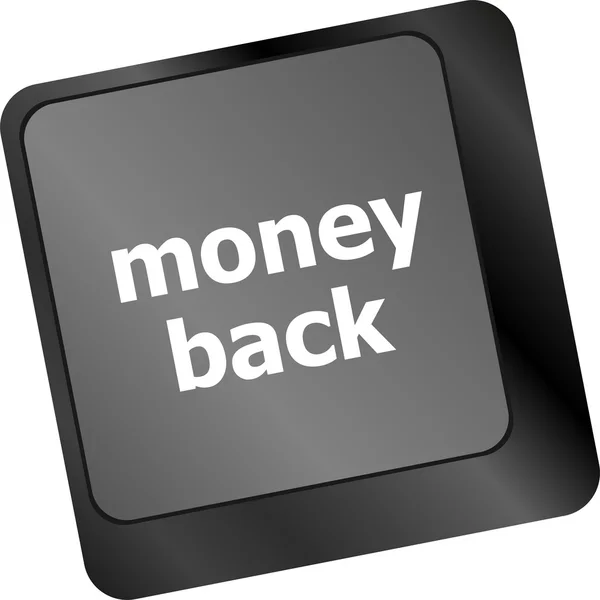 Tangentbord nycklar med pengarna tillbaka text på knappen — Stockfoto