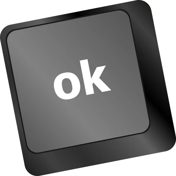 OK botón en las teclas del teclado, concepto de negocio —  Fotos de Stock