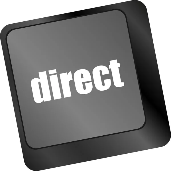 Direct - educatief concept. Knop op moderne computer toetsenbord — Stockfoto