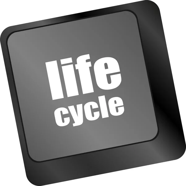 Ciclo de vida na tecla do teclado portátil — Fotografia de Stock