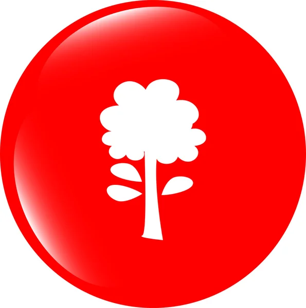 Ícone de árvore na coleção de botões redondos ilustração original — Fotografia de Stock