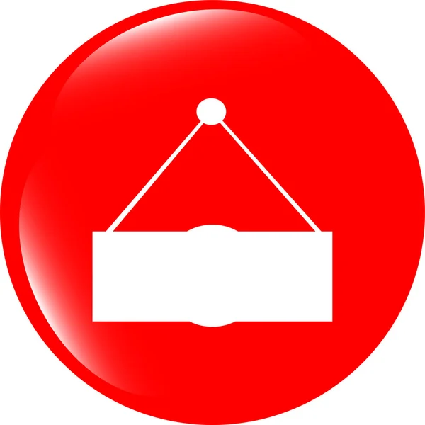 Znak tablicy na ikonie internetowej, przycisk izolowany na białym — Zdjęcie stockowe