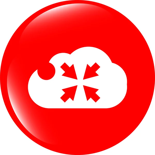 Abstract cloud icon. full screen upload button. Load symbol. Round button — Stock Photo, Image