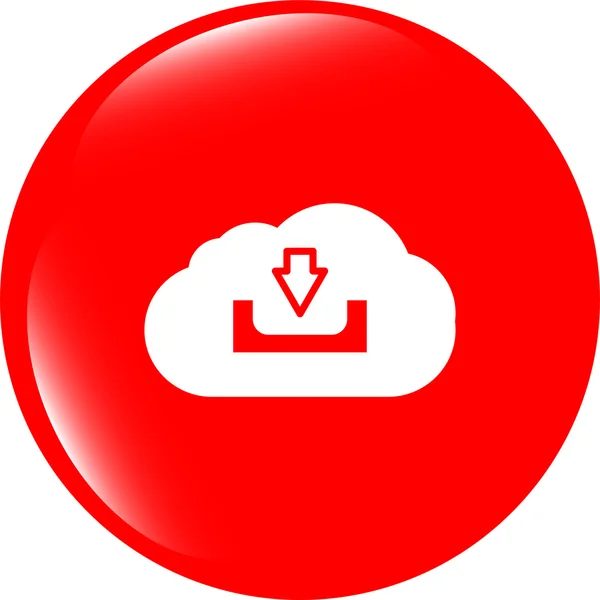 Abstract cloud icon. Upload download button. Load symbol. Round button — Stock Photo, Image