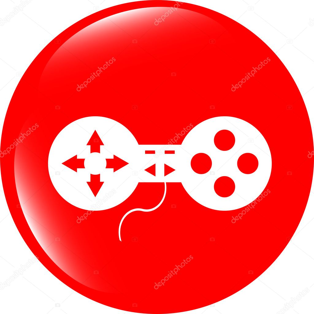 game controller web icon, button isolated on white