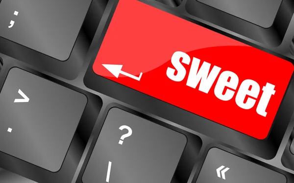 Sweet word button on keyboard, — Stock Photo, Image