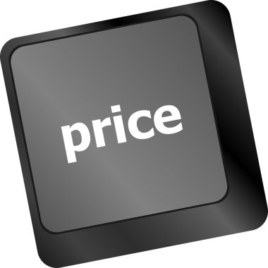 Kelime fiyatı düğmesi ya da anahtarı olan bilgisayar klavyesi