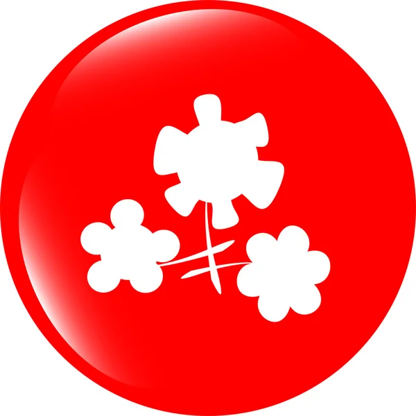 Flor aplicación web brillante icono botón —  Fotos de Stock