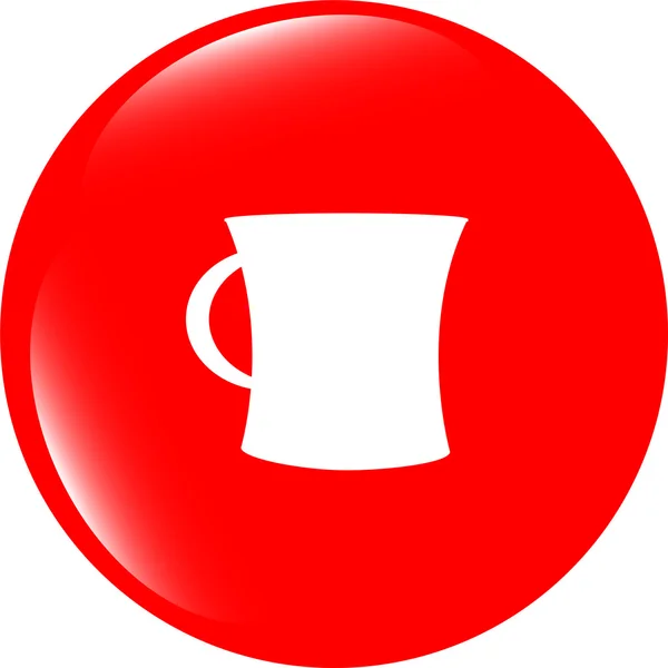 Coffee cup button icon — Stock Photo, Image