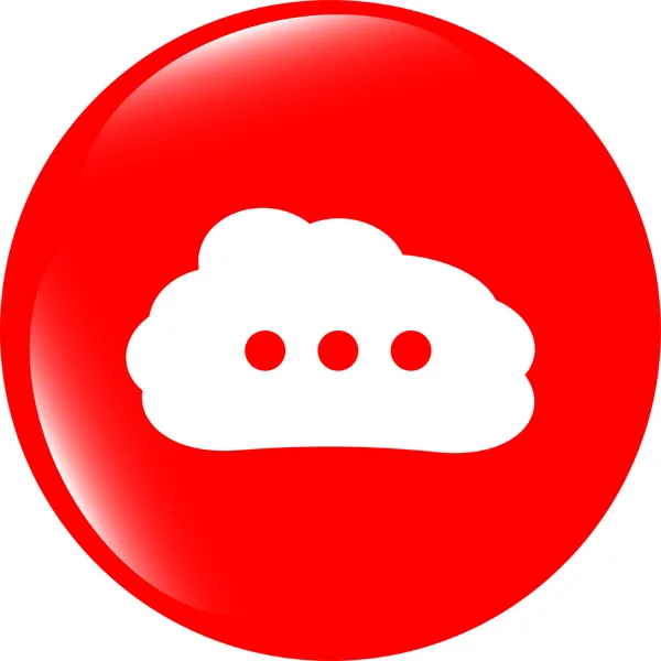 White cloud on internet icon isolated on white — Stock Photo, Image