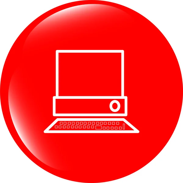 PC computer op web-knop (pictogram) geïsoleerd op wit — Stockfoto