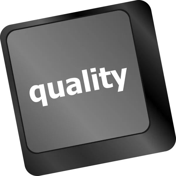 Qualitätstaste auf Computertastatur zeigt Geschäftskonzept — Stockfoto