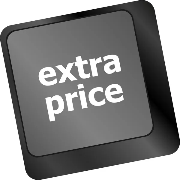 Extra price word key or keyboard keys, discount concept — Stock Photo, Image