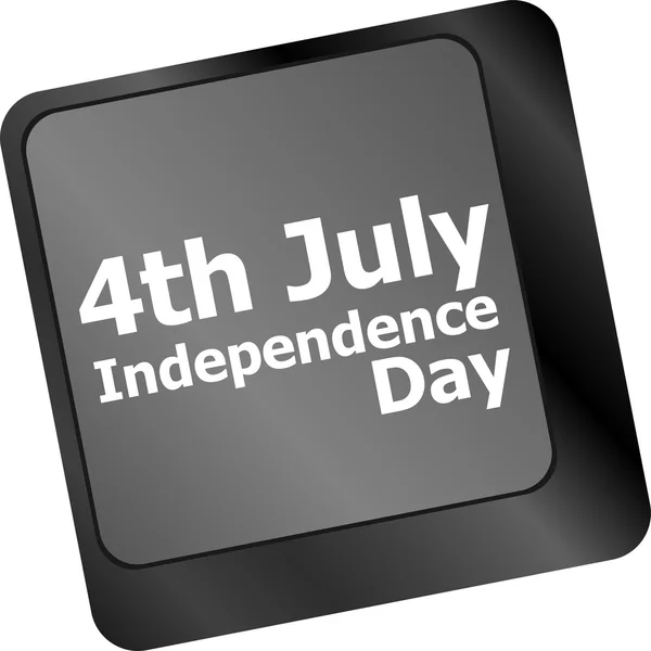 Konzept: Happy Independence Day 4. Juli Taste auf der Computertastatur — Stockfoto