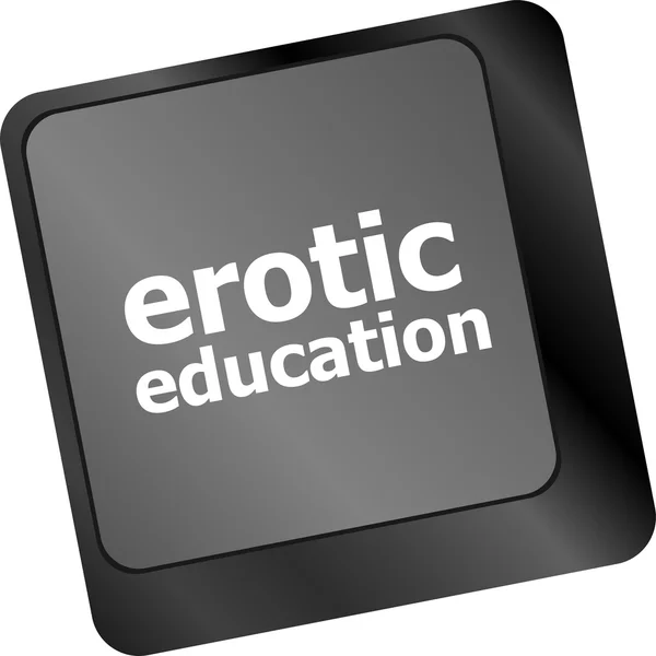 Botón de educación erótica en la computadora pc teclado clave — Foto de Stock