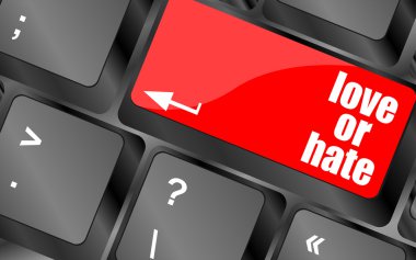 Sevgi ya da nefret ilişkileri iletişim izlenimleri reytingler bilgisayar klavye anahtarını gözden geçirir,