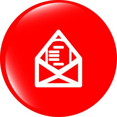 posta zarfı simgesi web düğmesi beyaza izole edildi