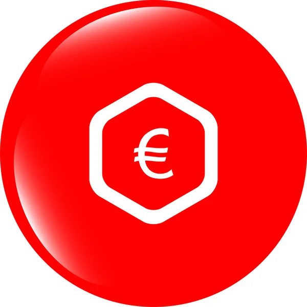 Webová ikona na cloudu se znaménkem euroeur — Stock fotografie