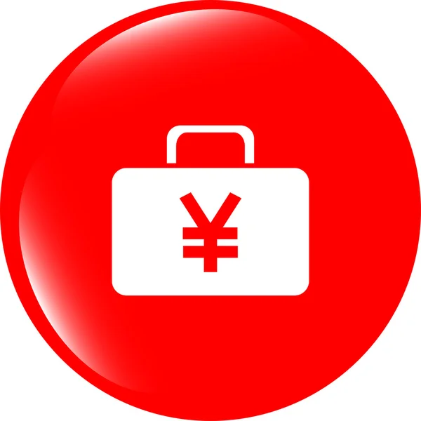 Case with Yen JPY sign icon. Briefcase button — Stock Photo, Image