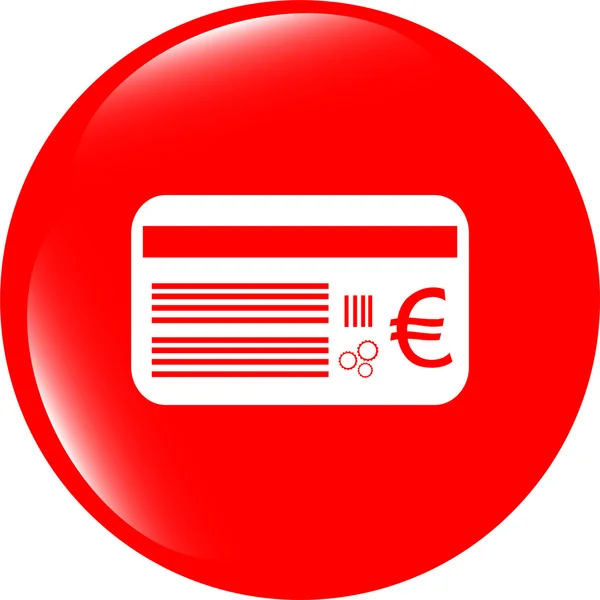 Πλαστική επαγγελματική κάρτα με το σύμβολο σύμβολο ευρώ eur. κουμπί web — Φωτογραφία Αρχείου