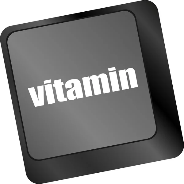Vitamin word on computer keyboard pc key — Stock Photo, Image