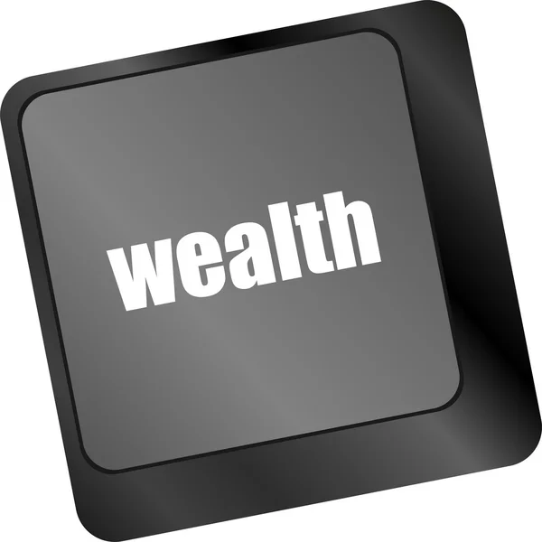 Cloud icon with wealth word on computer keyboard key — Stock Photo, Image