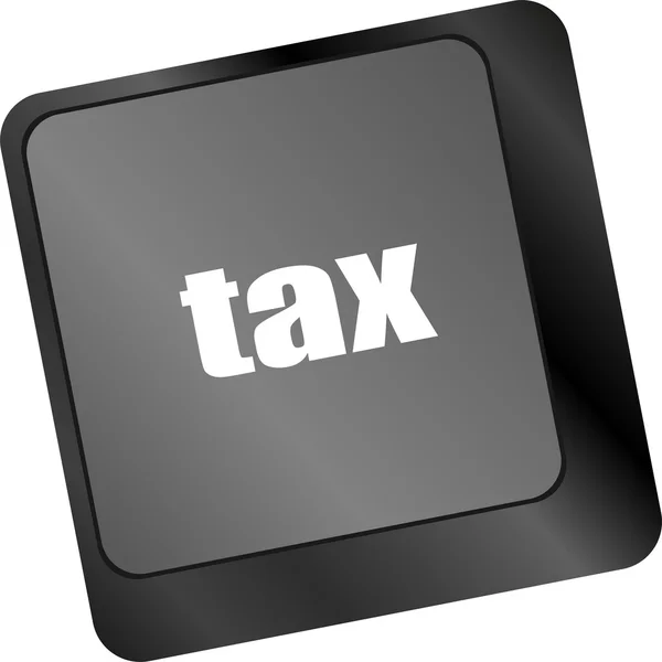 Palabra de impuestos en la tecla del teclado portátil, concepto de negocio, —  Fotos de Stock