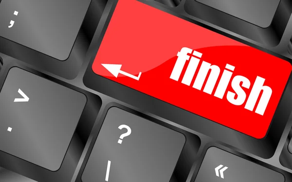 Finish button on black internet computer keyboard — Stock Photo, Image