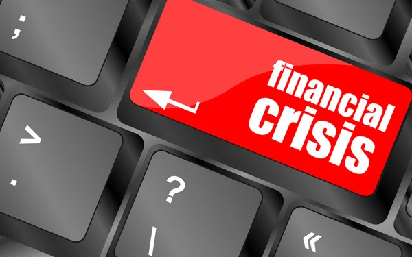Financiële crisis sleutel tonen zakelijke verzekering concept, business concept — Stockfoto