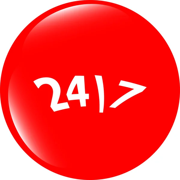 24 saat düğme simgesi, beyaz üzerinde izole — Stok fotoğraf
